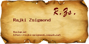 Rajki Zsigmond névjegykártya